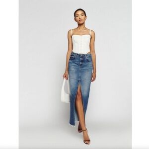 Reformation Tazz Maxi Denim Skirt